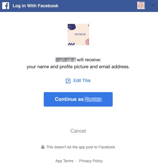 Facebook Login - Store 