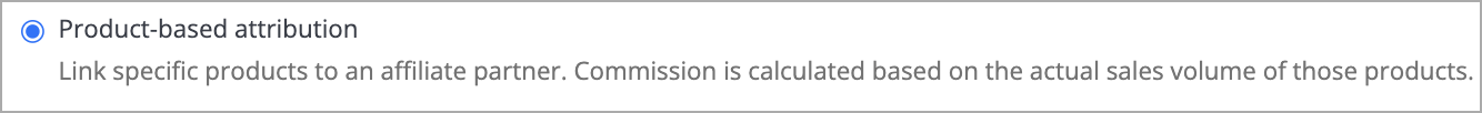 Select Product-based attribution method