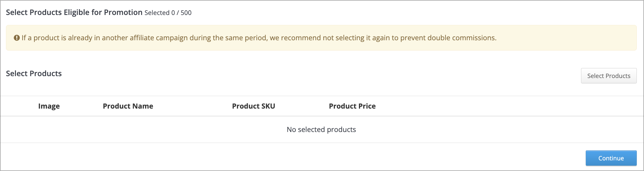 Choose specific products bound to the affiliate partner for product-based attribution