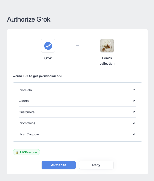 SHOPLINE Admin login page prompting for username and password, with a store selector dropdown and an Authorize button