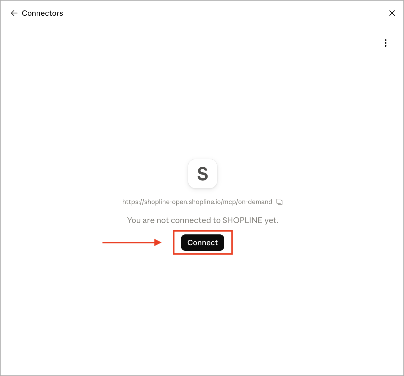 接著，點選頁面顯示的「Connect」按鈕，以進行商店授權與串接。