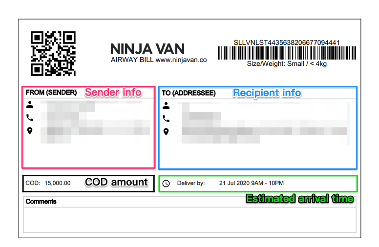 Number van tracking ninja NINJAVAN ID